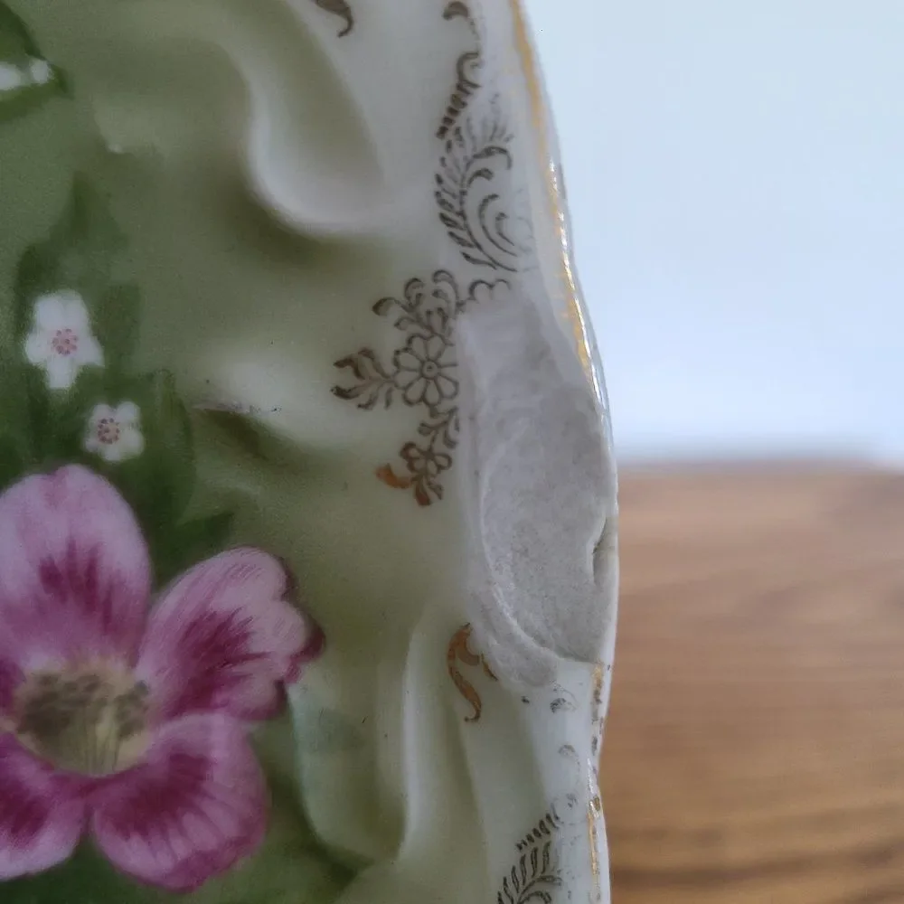Antique Rosenthal Iris Bavaria Porcelain China Floral Serving Plate R.C. Crown